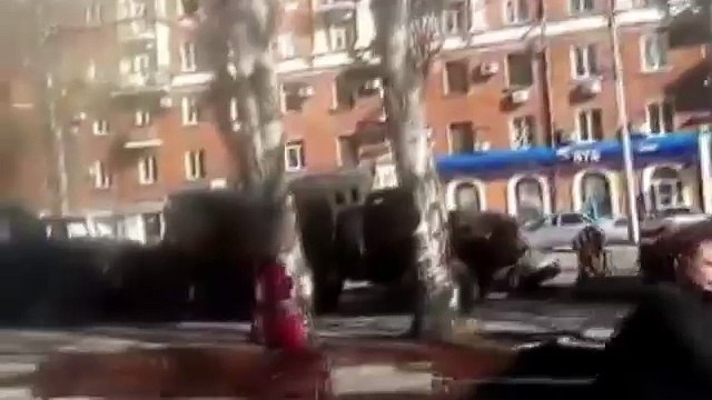 Очередная колонна военной техники в Донецке