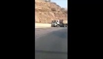 Pakistani Brave Man Stops 22 Wheeler Brake-Failed Truck on Motorway His Life