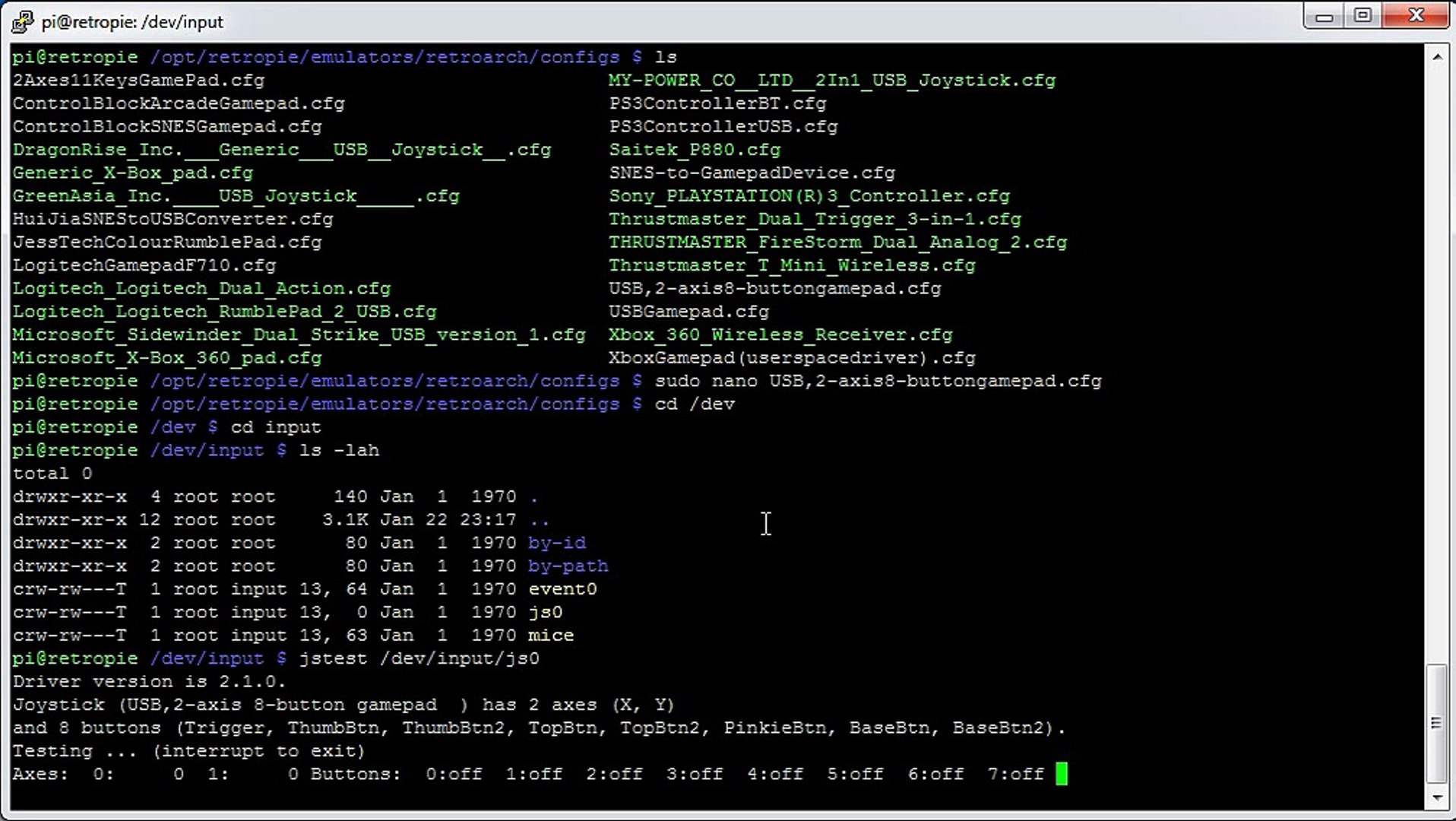 RetroPie: Testing joystick on Raspberry Pi - video Dailymotion
