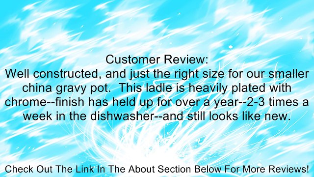 Update International CL-GL Claridge Chrome-Plated Gravy Ladle, 1-Ounce Review