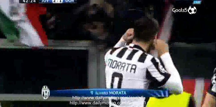 Alvaro Morata Goal Juventus 2 - 1 Borussia Dortmund Champions League 24-2-2015