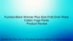 Fuchsia Black Woman Plus Size Fold-Over Waist Cotton Yoga Pants Review
