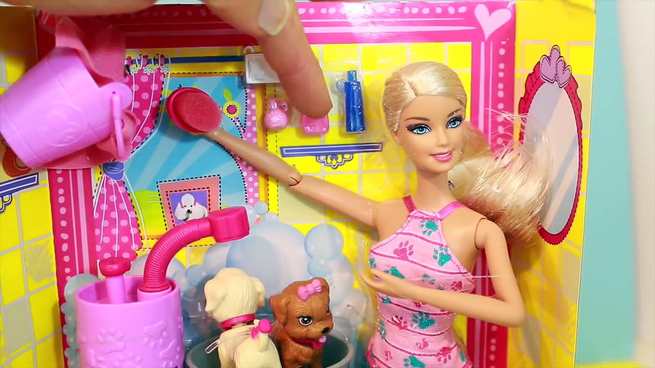 AllToyCollector Barbie TOY REVIEW Barbie Suds & Hugs Pups Playset Puppy Bath Swim New 2014 Toys