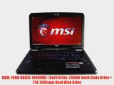 MSI GT70 Dominator-2293 17.3 i7-4710MQ 16GB RAM 250GB SSD   1TB HDD NVIDIA GTX 970M 3GB Full