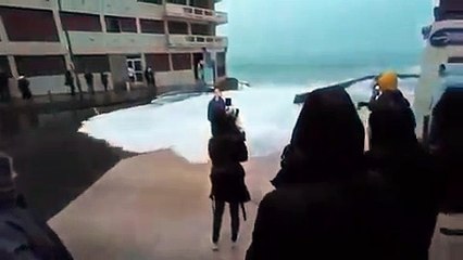 Uma repórter estava fazendo uma matéria quando de repente...