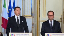 Vertice italo-francese: conferenza stampa Renzi-Hollande