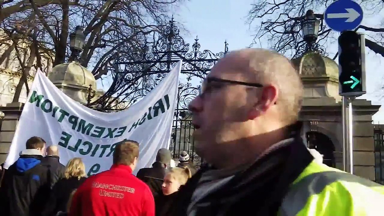 The peoples protest outside the Dail