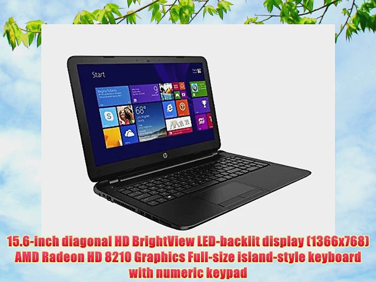 HP 15 15.6 Inch Laptop / AMD E1-2100 with AMD Radeon HD 8210 graphics card  / 4GB RAM / 500GB