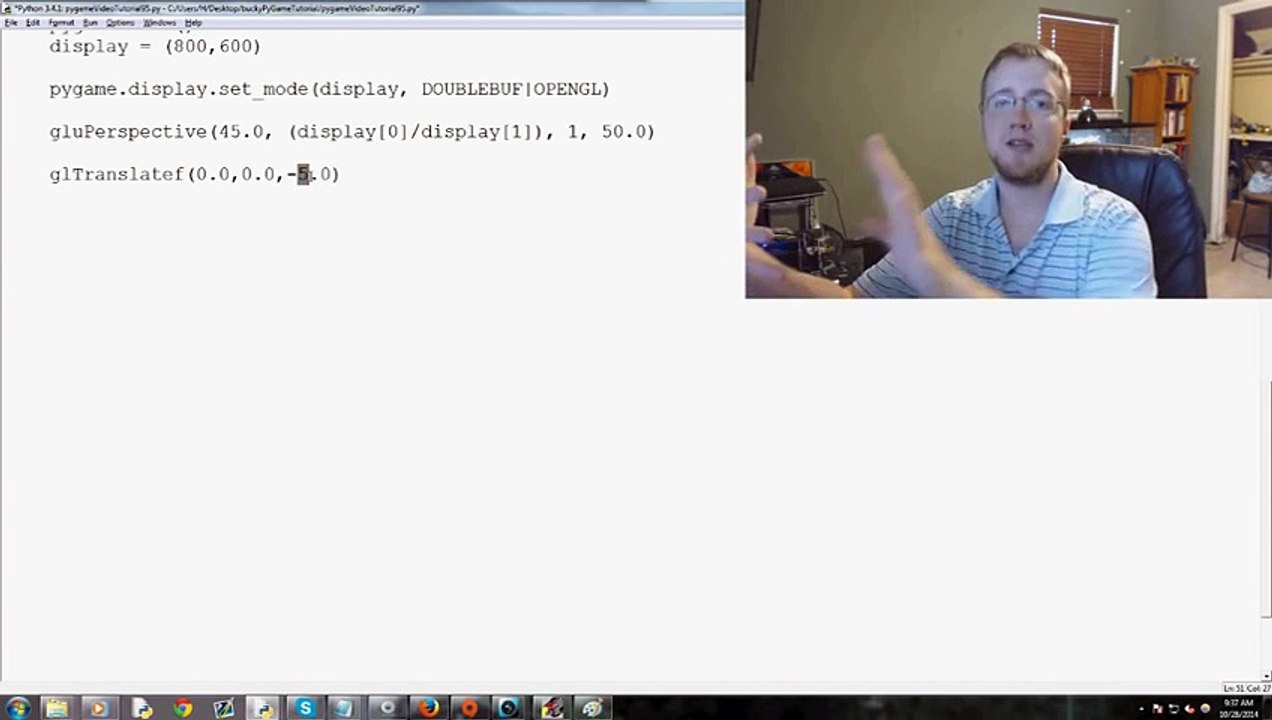 ---Pygame (Python Game Development) Tutorial - 95 - OpenGL Display Cube