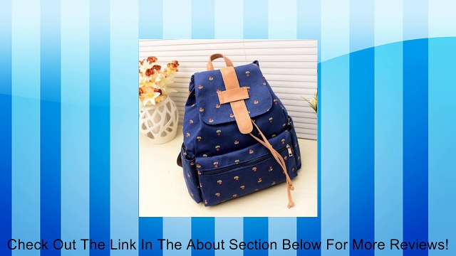 ZPS Fashion Girls Canvas Pastoral Floral Flower Leisure Backpack School Bag (Blue) Review