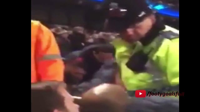 Neymar tries to fight with a Manchester City fan