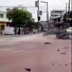 watch funny scene of funny bikers got dropped in hole