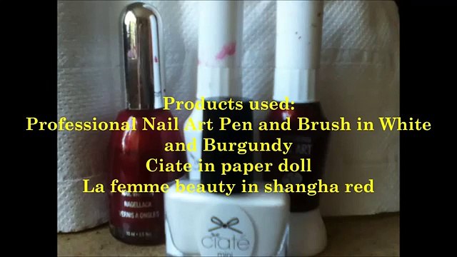 Nails White And Red Nail Art