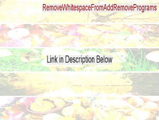 RemoveWhitespaceFromAddRemovePrograms Keygen [removewhitespacefromaddremoveprograms exe]