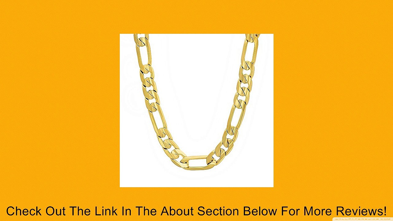 Men's 7mm Thick 14k Gold-Layered High Polished Figaro Link Chain Necklace Review