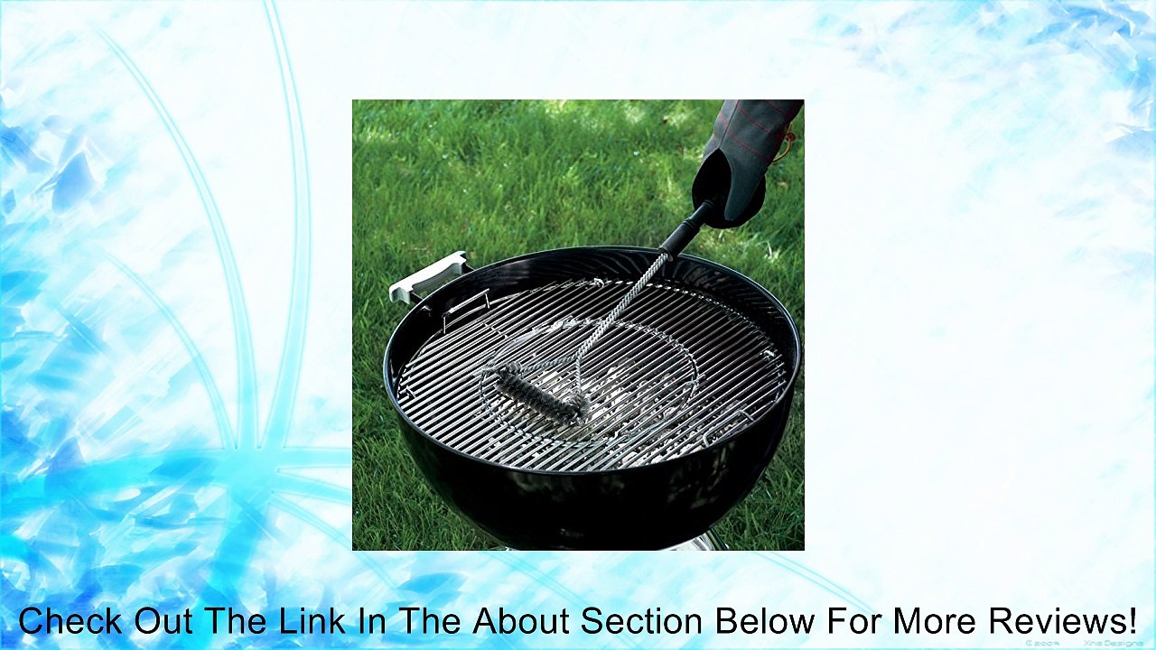 Grill Brush - 12" and 16" Stainless Steel Super Duty Grill Brushes - Great for All Types of Grills and Grates - Two Size Handles for Easy "No Burn" Cleaning - Compare to the Weber BBQ Grill Brush - Excellent Cleaning for Steam, Char Broil, Electric, Texas