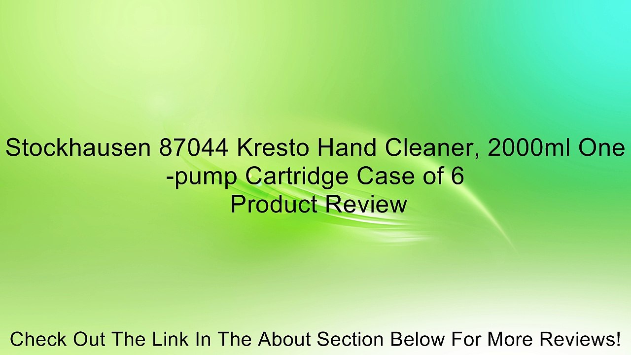 Stockhausen 87044 Kresto Hand Cleaner, 2000ml One-pump Cartridge Case of 6 Review