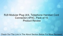 RJ9 Modular Plug (4/4, Telephone Handset Cord Connector) 4P4C, Pack of 10 Review