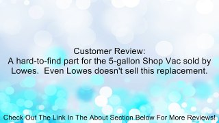 Shop Vac E87S450/QPSH400 (2 Pack) Replacement Filter Nut QS320 # SV-3183000-2pk Review