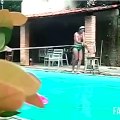 Traversée d'une piscine avec une corde Fail