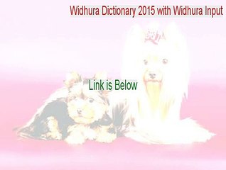 Widhura Dictionary 2015 with Widhura Input Keygen (Widhura Dictionary 2015 with Widhura Input 2015)