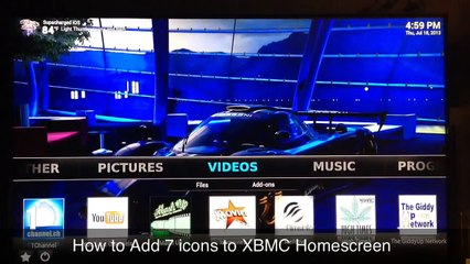 How to Add 7 icons to XBMC Homescreen