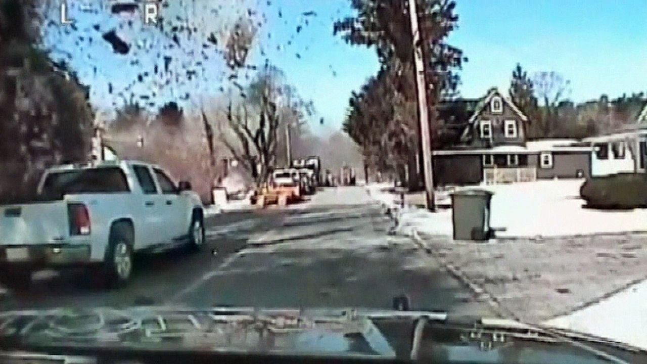 Police dashcam captures dramatic house explosion