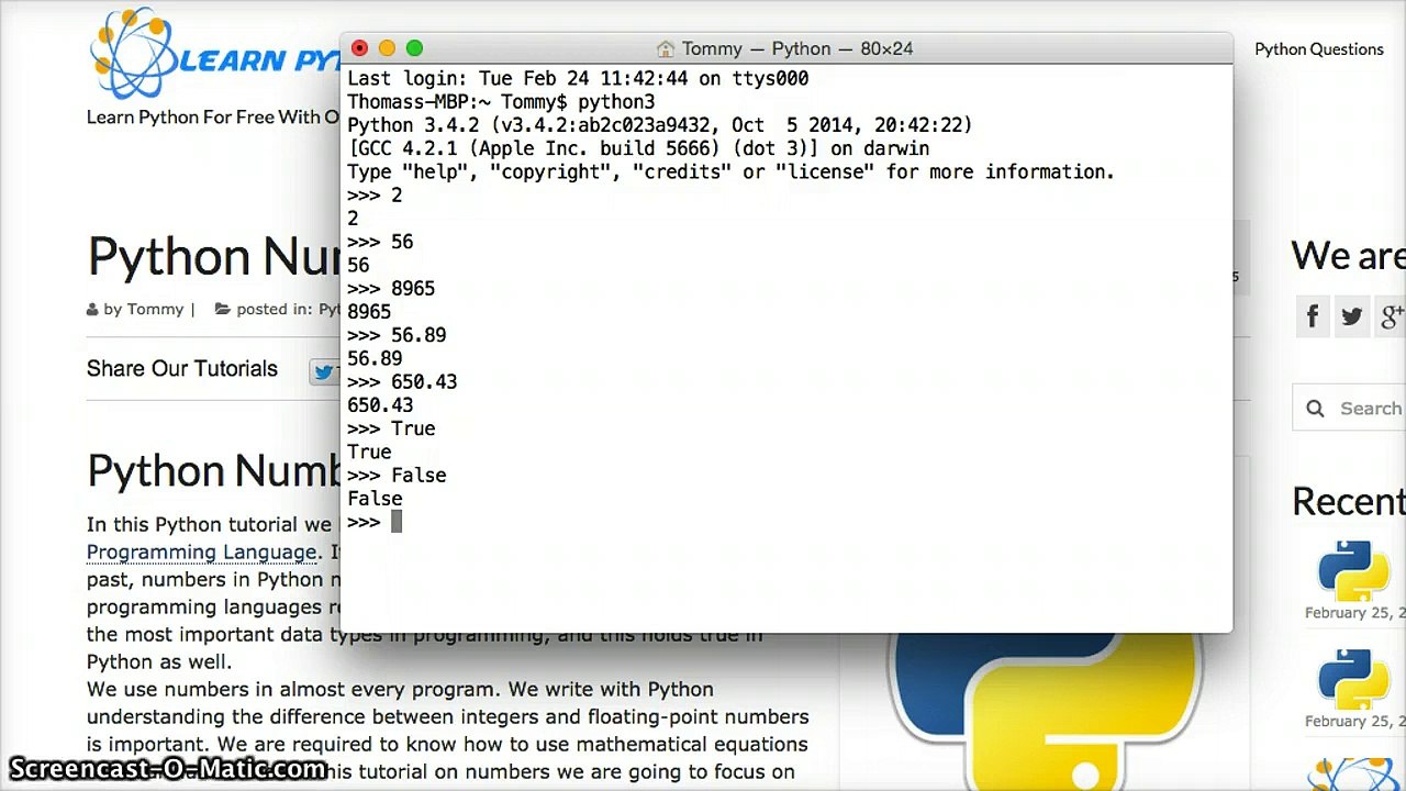 Python Numbers - Chapter 2
