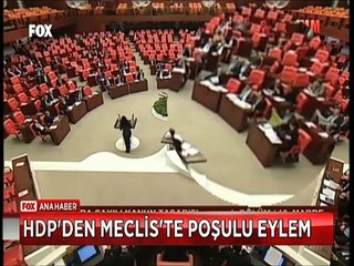 HDP'den Meclis'te poşulu eylem Polise 48 saat gözaltı yetkisi verildi