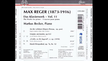 REGER Mariä Wiegenlied, Klavierstück Op.76/52 (1915) | M.Becker | 2000