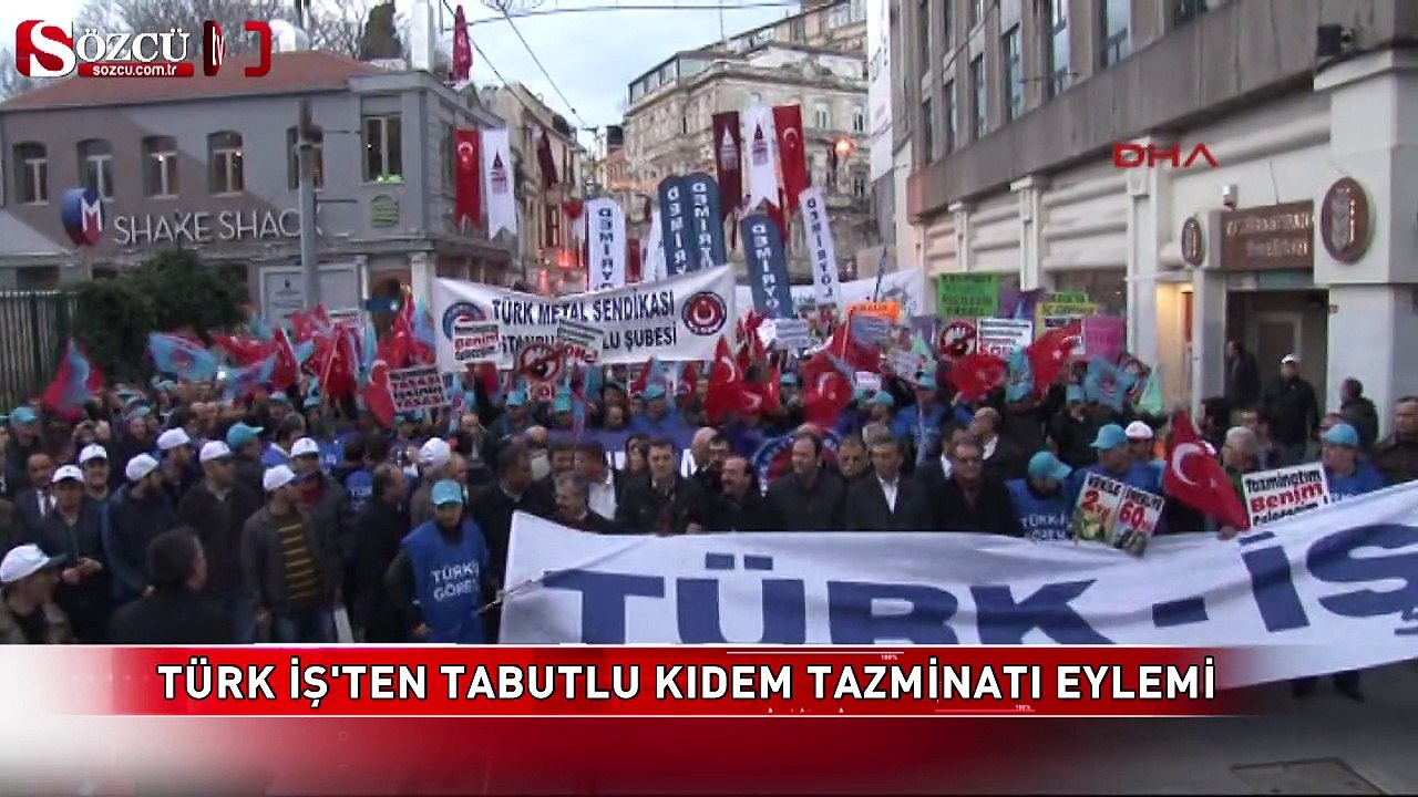 Türk İş'ten tabutlu kıdem tazminatı eylemi