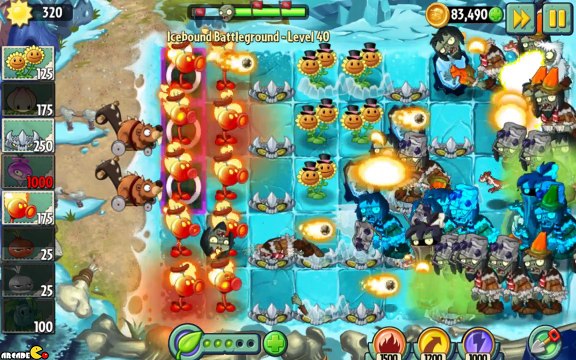 Plants vs Zombies 2 Frostbite Caves Part 2 Icebound Battleground Level 41!