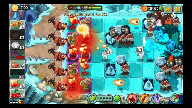 Plants vs Zombies 2 Icebound Battleground Gargantuars Wave Frostbite Caves Part 2