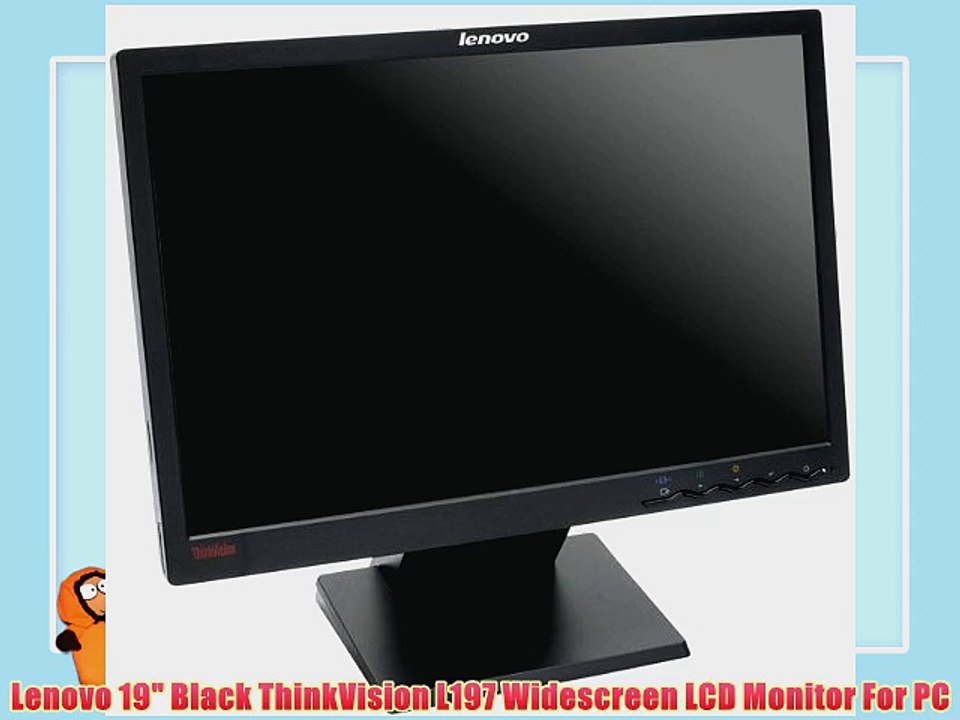 Lenovo 19 Black ThinkVision L197 Widescreen LCD Monitor For PC