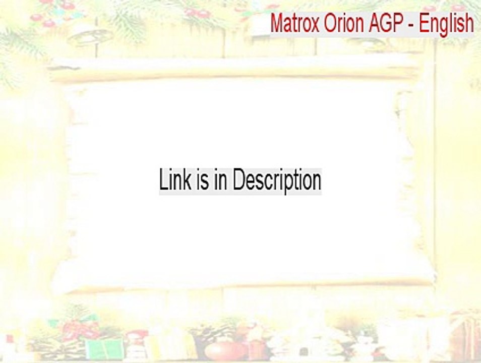 Matrox Orion AGP - English Free Download [Download Now 2015]