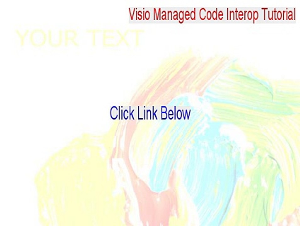 Visio Managed Code Interop Tutorial Serial [Vis...