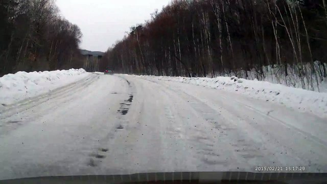Лексус занесло - ДТП в Хабаровском крае 21.02.2015