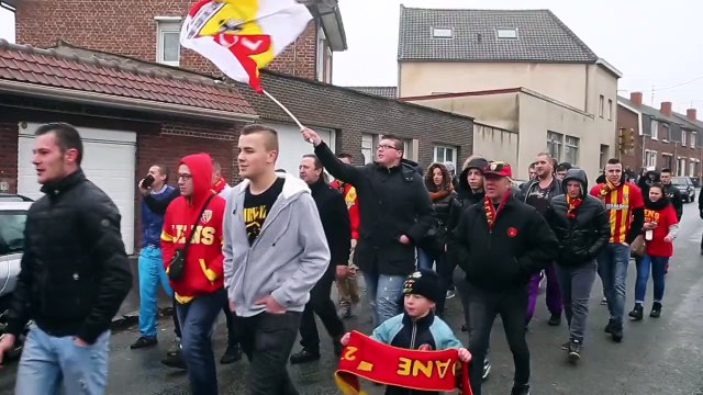 Manifestation de supporters lensois à Avion - 26-02-15