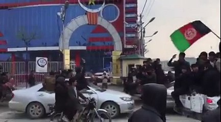 A Scene of Today's Celebration in Kabul for the victory of Afghanistan National Cricket Team against Scotland in cwc15