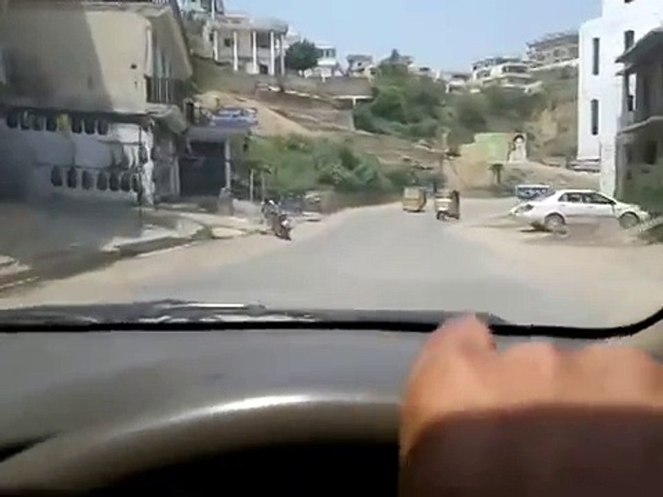 Driving throug a car