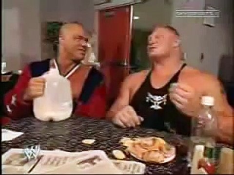 WWE Brock Lesnar & Kurt Angle - Funny Moment