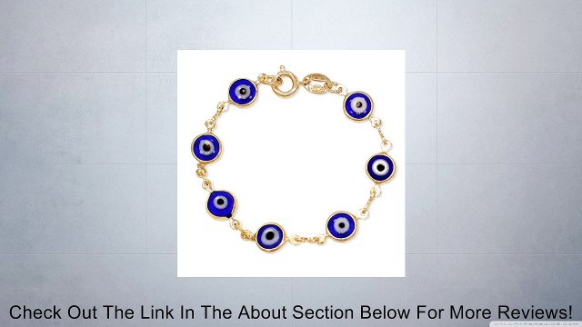 Gold Plated 14k Blue Murano Glass Evil Eye Greek Turkish Bracelet Newborn 4.5 Review