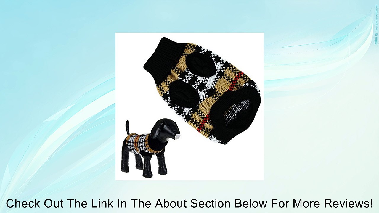 HP95 Hot! Fashion Black&Brown Checked Knitted Dog Sweater Coat Pet Puppy Jacket Jumper Review