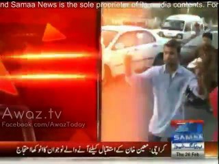 Karachi young boy funny protest against Moin Khan's casino scandal