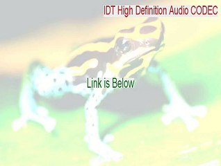 IDT High Definition Audio CODEC Full Download (Download Here)