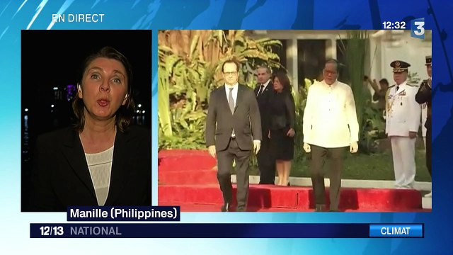 Climat : François Hollande et Marion Cotillard lancent un appel à la mobilisation mondiale à Manille