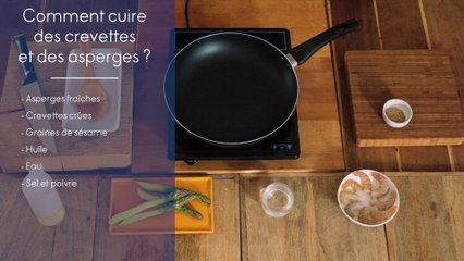 Recette - Les crevettes sautées aux asperges