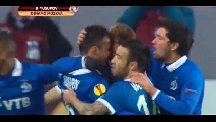 Goal Yusupov - Dynamo Moscow 2- 1 Anderlecht - 26-02-2015