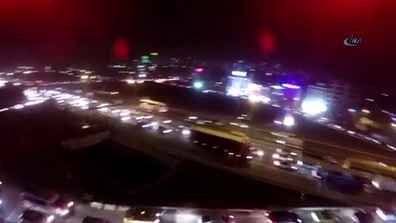 Dev maç öncesi TEM Otoyolu trafiği havadan görüntülendi