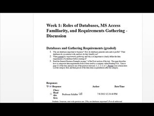 BIS 245 Discussion Questions All 7 weeks